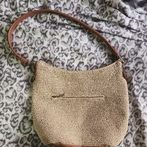 The Sak Woven Shoulder Bag in Tan